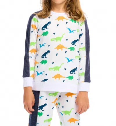 Chaser Kids' Boy's Dino Pullover In White