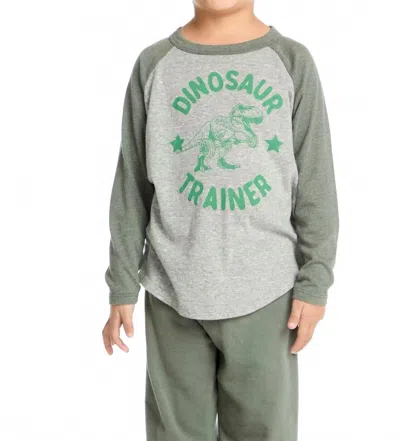 Chaser Kids' Boy's Dinosaur Trainer Long Sleeve Tee In Grey