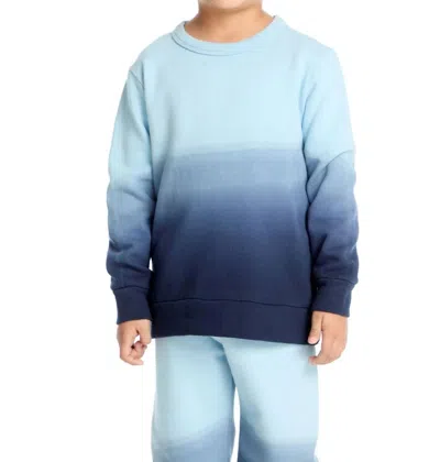 Chaser Kids' Boy's Malibu Long Sleeve Pullover Top In Blue Ombre