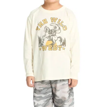Chaser Kids' Boy's Wild West Long Sleeve Tee In Straw White In Multi