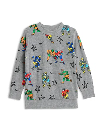 Chaser Boys' Comfy Long Sleeved Printed Pullover Tee - Little Kid, Big Kid In Heather Gray