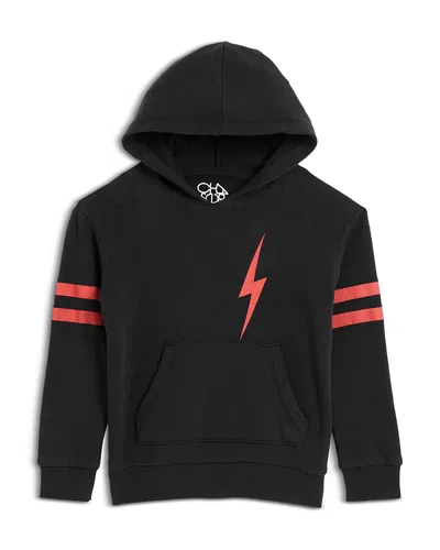 Chaser Boys' Lightning Graphic Long Sleeved Hoodie - Little Kid, Big Kid In True Black