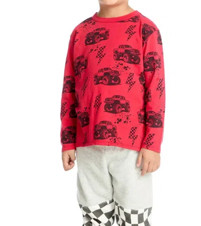 Chaser Kids' Boys Monster Trucks Tee In Crimson In Red