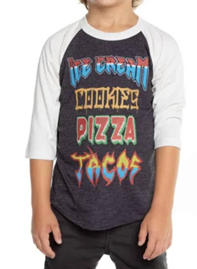 Chaser Kids' Boys Recycled Vintage Jersey 3/4 Sleeve Raglan Baseball Tee In Black & Salt In Multi