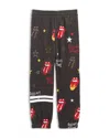 Chaser Boys' Rolling Stones Print Fleece Lounge Pants - Little Kid, Big Kid In Vintage Black