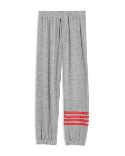 Chaser Boys' Strapping Striped Jogger Pants - Little Kid, Big Kid In Heather Gray