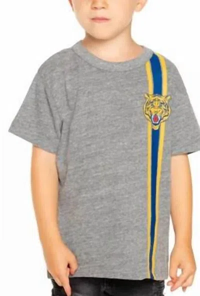 Chaser Kids' Boys Tiger Stripe Short Sleeve Tee In Grey In Gray
