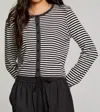 Chaser Brady Punk Stripe Button Up Pullover In Black