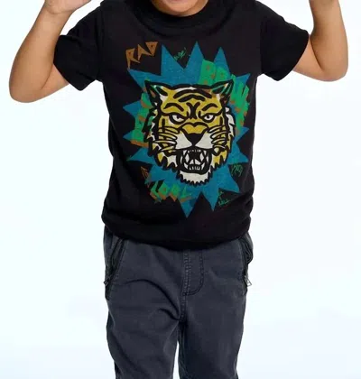 Chaser Kids' Brave Tiger Tee In Black