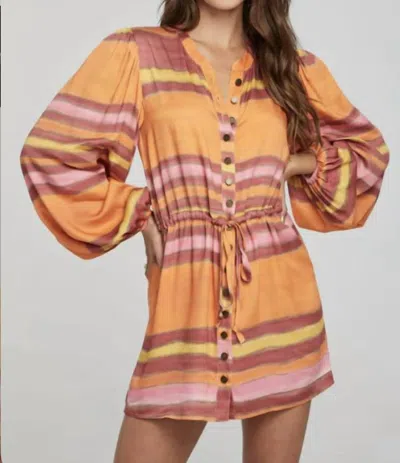 Chaser Cabrillo Mini Dress In Sunset In Brown