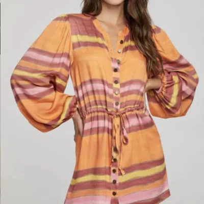 Chaser Cabrillo Mini Dress In Sunset In Brown