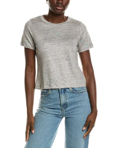 Chaser Cactus Flower Easy Linen-blend T-shirt In Gray
