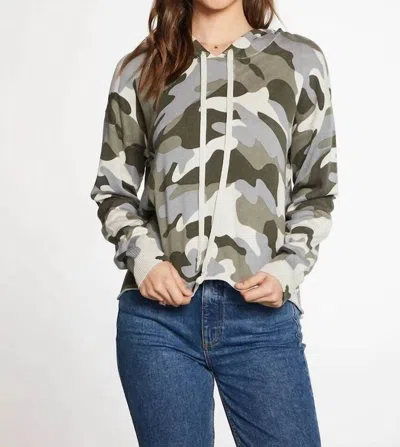 Chaser Camo Long Sleeve Hoodie In Grey