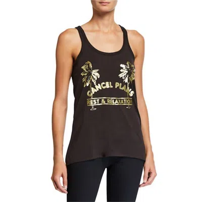 Chaser Cancel Plans Tank Top In Faded Black