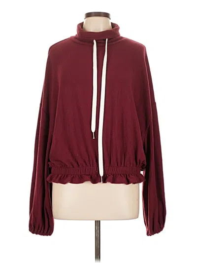 Pre-owned Chaser Cardigan Sweater In Burgundy
