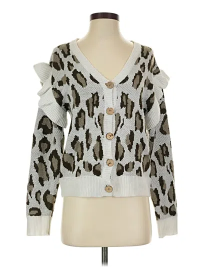 Pre-owned Chaser Cardigan Sweater In Silver