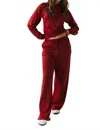 Chaser Carmine Pillow Fleece Sandy Trouser In Red In Red