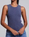 CHASER CARNABY TANK TOP IN WASHED INDIGO