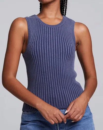 Chaser Carnaby Tank Top In Washed Indigo In Blue