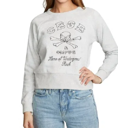 Chaser Cbgb Crew Neck Sweatshirt In Light Grey