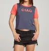 Chaser Ciao Graphic Tee In Sapphire In Blue