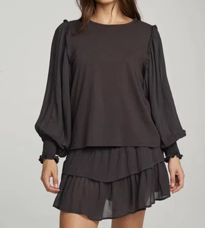 Chaser Clyde Licorice Blouse In Black