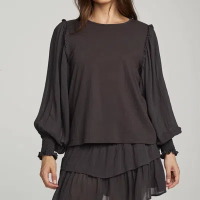 Chaser Clyde Licorice Blouse In Black