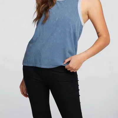 CHASER COASTAL CLOTH RACER TANK DENIM