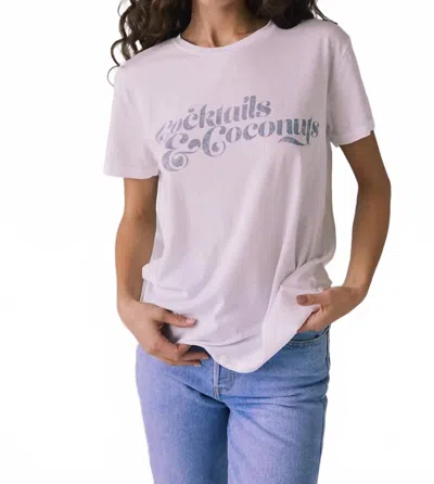 Chaser Cocktails & Coconuts Tee In White In Pink
