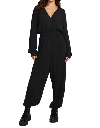 CHASER COLETTE JUMPSUIT IN SHADOW BLACK