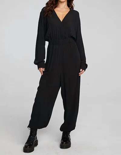 Chaser Colette Jumpsuit In Shadow In Black