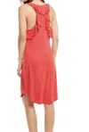 Chaser Cool Jersey Ruffle Racer Back Shirttail Mini Dress In Pink