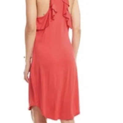 Chaser Cool Jersey Ruffle Racer Back Shirttail Mini Dress In Pink