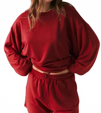 Chaser Cornell Pullover Top In Carmine Red In Brown