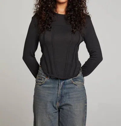 Chaser Corset Top W/ruched Back In Black
