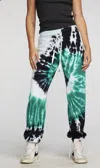 Chaser Cotton Fleece Joggers W/ Rib & Shoestring Tie In Stillwater Tie Dye In Multi