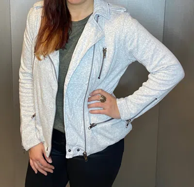 Chaser Cotton Moto Jacket In Heather Grey In Gray