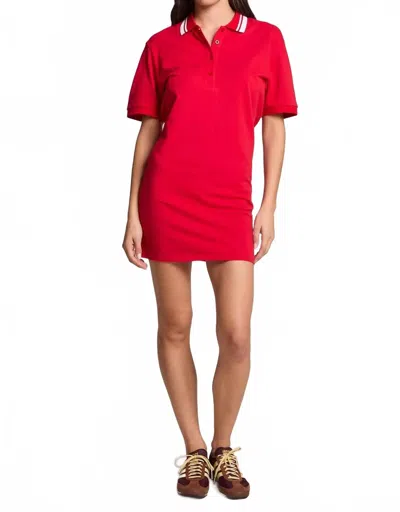 Chaser Cotton Pique Carlo Mini Dress In Cardinal Red