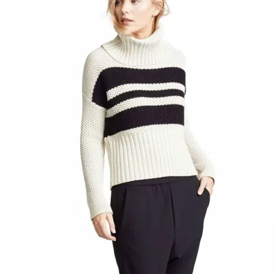 Chaser Cowl Neck Knit Sweater In Cream / Black In Multi