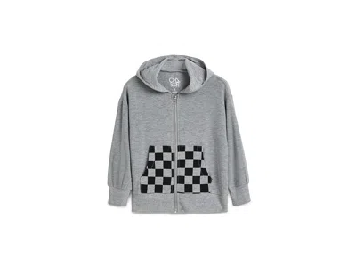 Chaser Cozy Knit Paxton Zip-up Hoodie (little Kid) Boy's Clothing Heather Grey: 2 Little Kid In Gray