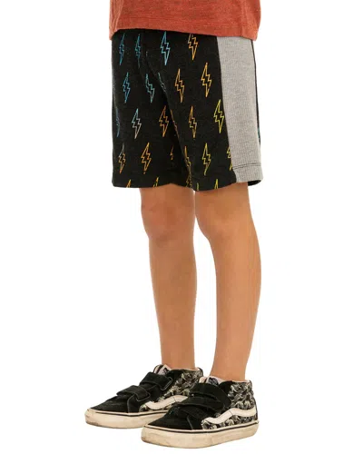 Chaser Cozy Knit Rib Panel Short In Black