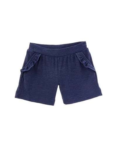Chaser Kids' Cozy Knit Ruffle Short In Blue