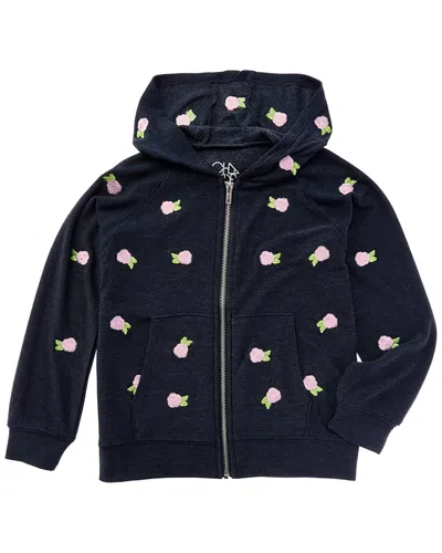 Chaser Kids' Cozy Knit Zip Up Hoodie In Black