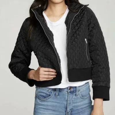 Chaser Cropped Hooded Jacket With Rib In Black