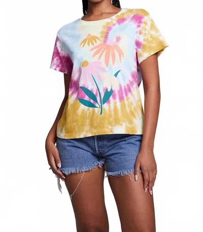 Chaser Daisy Bunch Tee In Tie Dye In Yellow