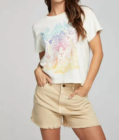 Chaser Def Leppard Graphic Tee Shirt In Coco Milk In Multi