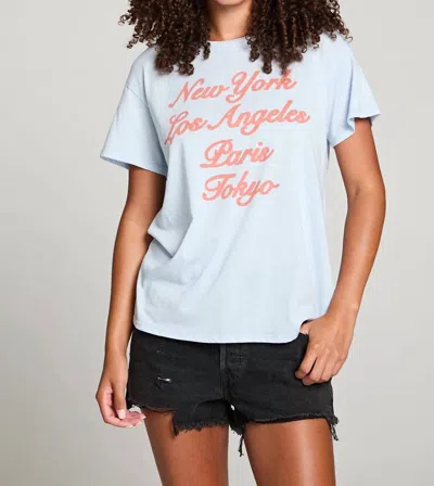 Chaser Destinations Graphic Tee In Skyway In Blue