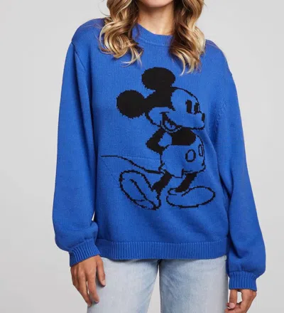 Chaser Disney Mickey Mouse Pullover Sweater In Blue
