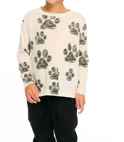 Chaser Kids' Dog Paw Charity Tee In Salt In White