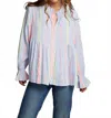 Chaser Dolphin Button Down In South Beach Stripe In Purple